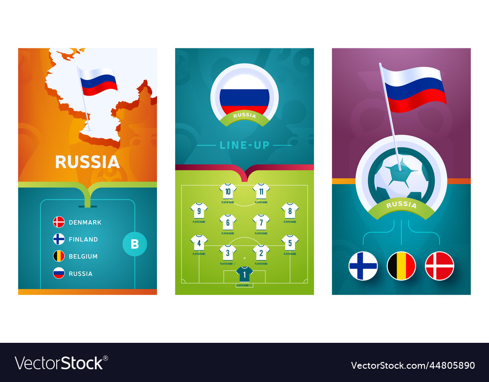 Russia team european 2020 football vertical Vector Image