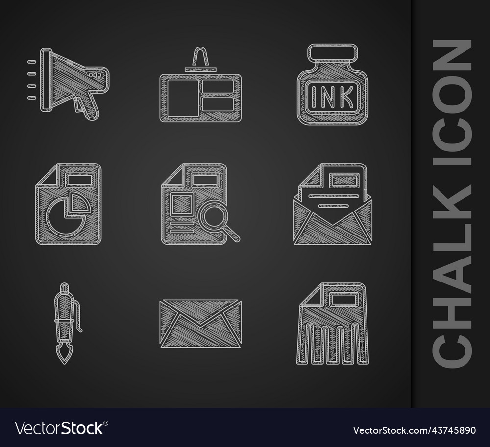 Set document with graph chart mail and e-mail vector image Set document with graph chart mail and e-mail