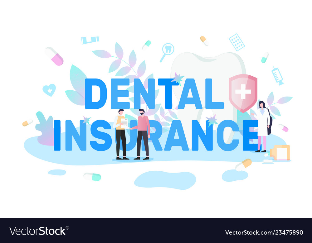 Taking Policy Of Dental Insurance Banner Vector Image