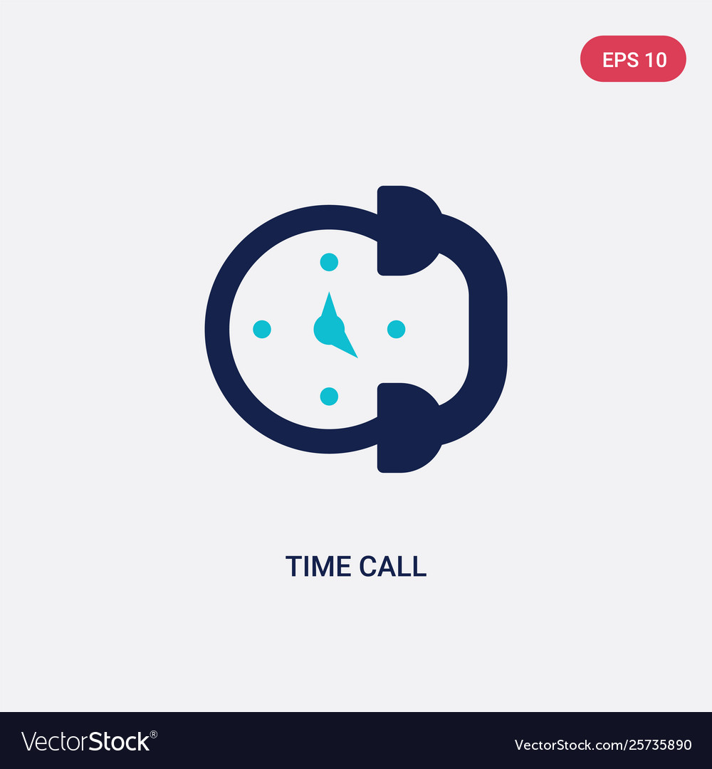 Two color time call icon from communication vector image Two color time call icon from communication