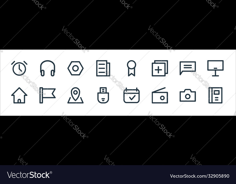 User interface line icons linear set quality vector image User interface line icons linear set quality