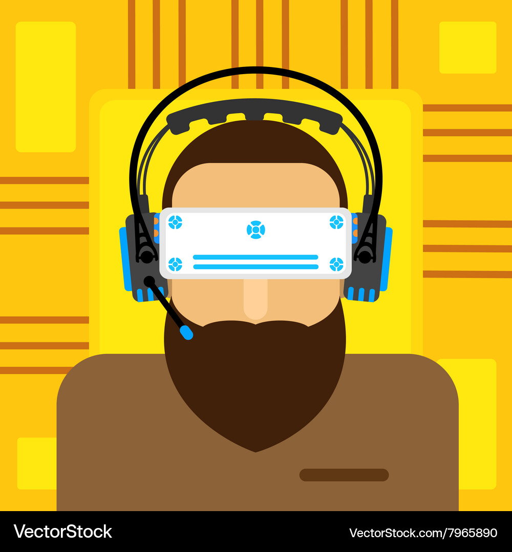 Virtual reality glasses flat Royalty Free Vector Image