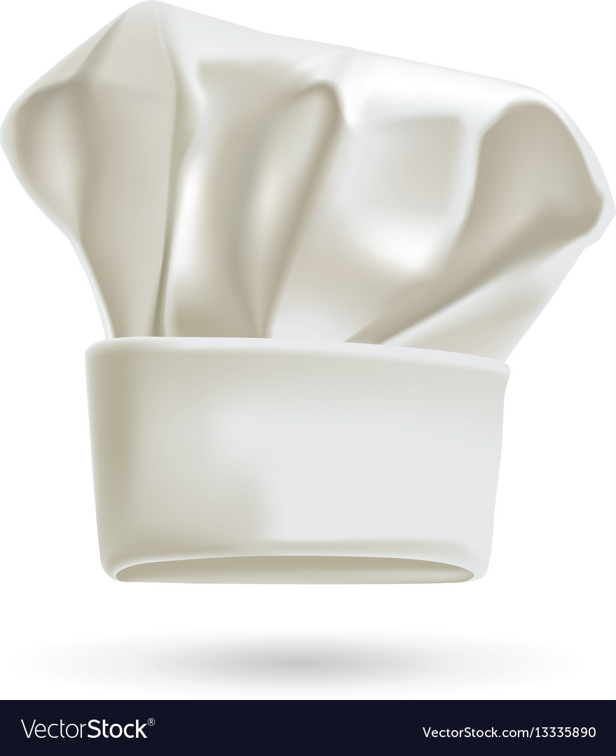 White chef hat photorealistic Royalty Free Vector Image