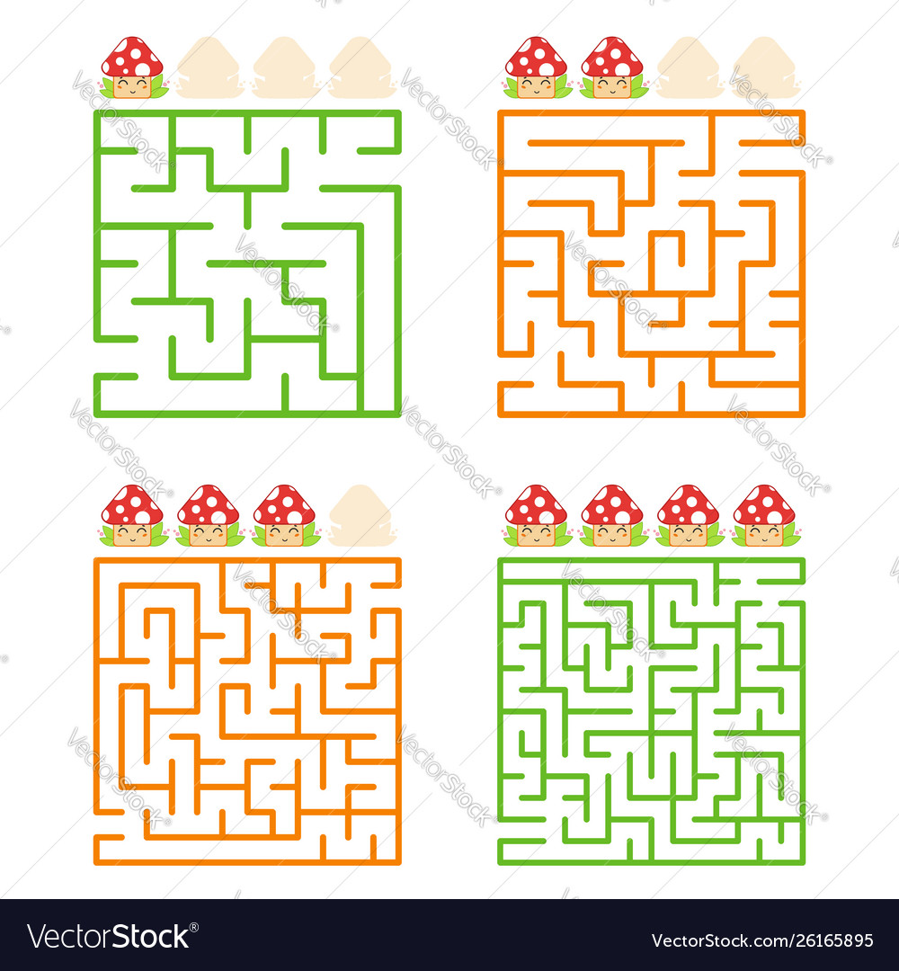 A square labyrinth with an entrance and exit vector image A square labyrinth with an entrance and exit
