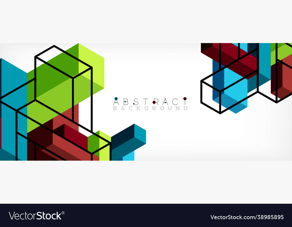 Abstract background 3d cubes cubic elements vector image Abstract background 3d cubes cubic elements