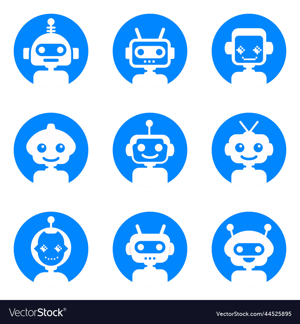 Chatbot symbol logo template robot icon set bot