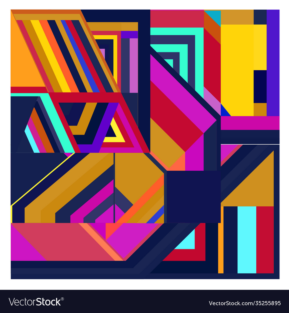 Colorful geometric and curve background pattern