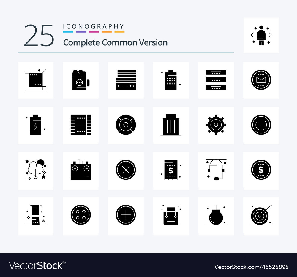 Complete common version 25 solid glyph icon pack