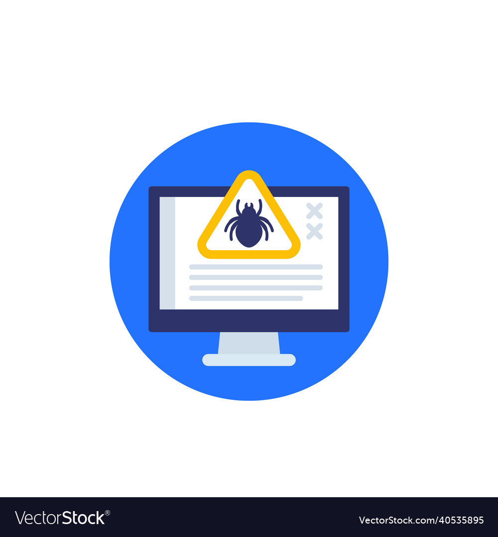 Computer bug malware icon