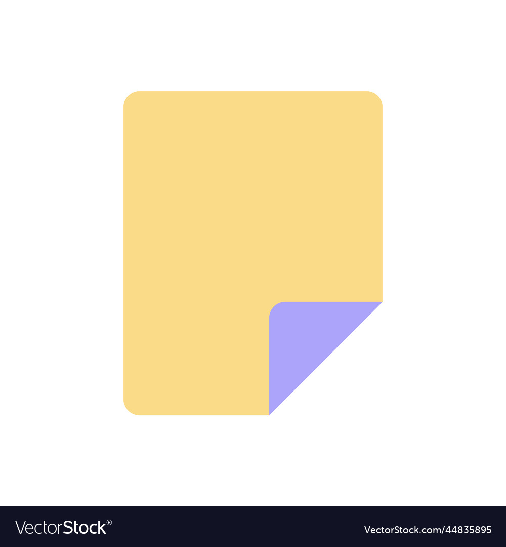 Document flat color ui icon vector image Document flat color ui icon