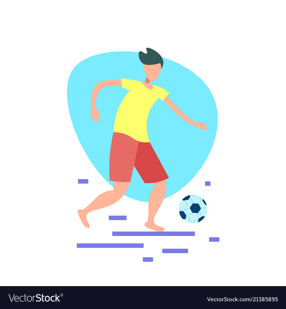 Football player kick ball isolated sport beach