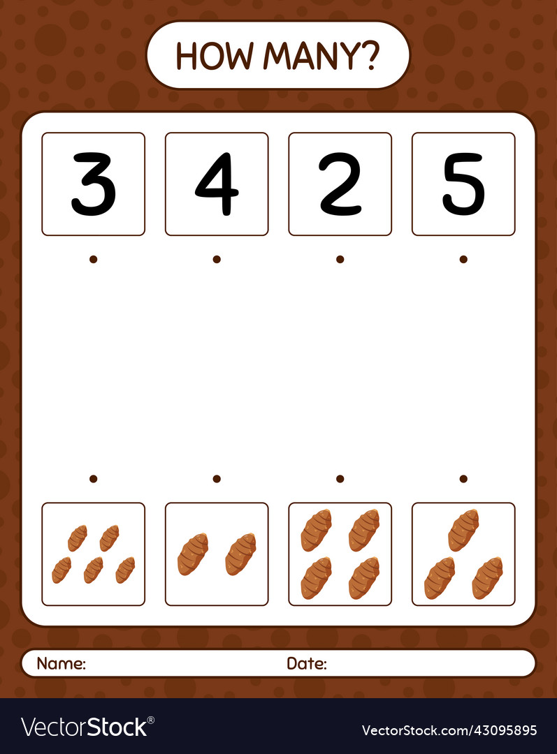 How many counting game with taro root worksheet