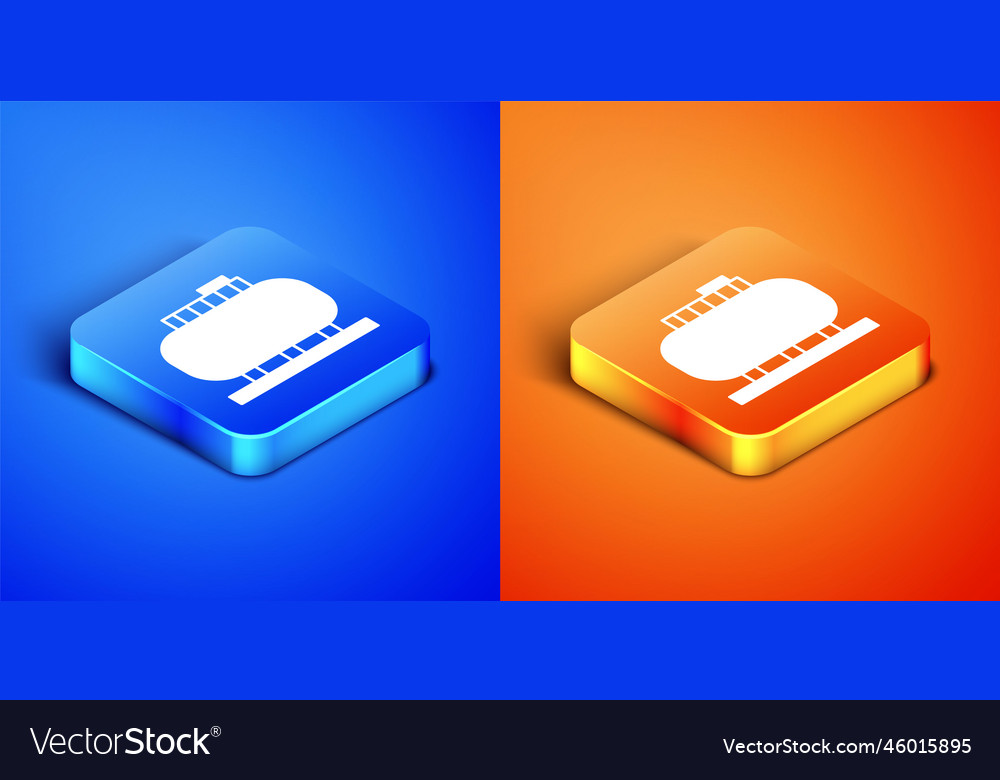 Isometric oil tank storage icon isolated on blue Vector Image