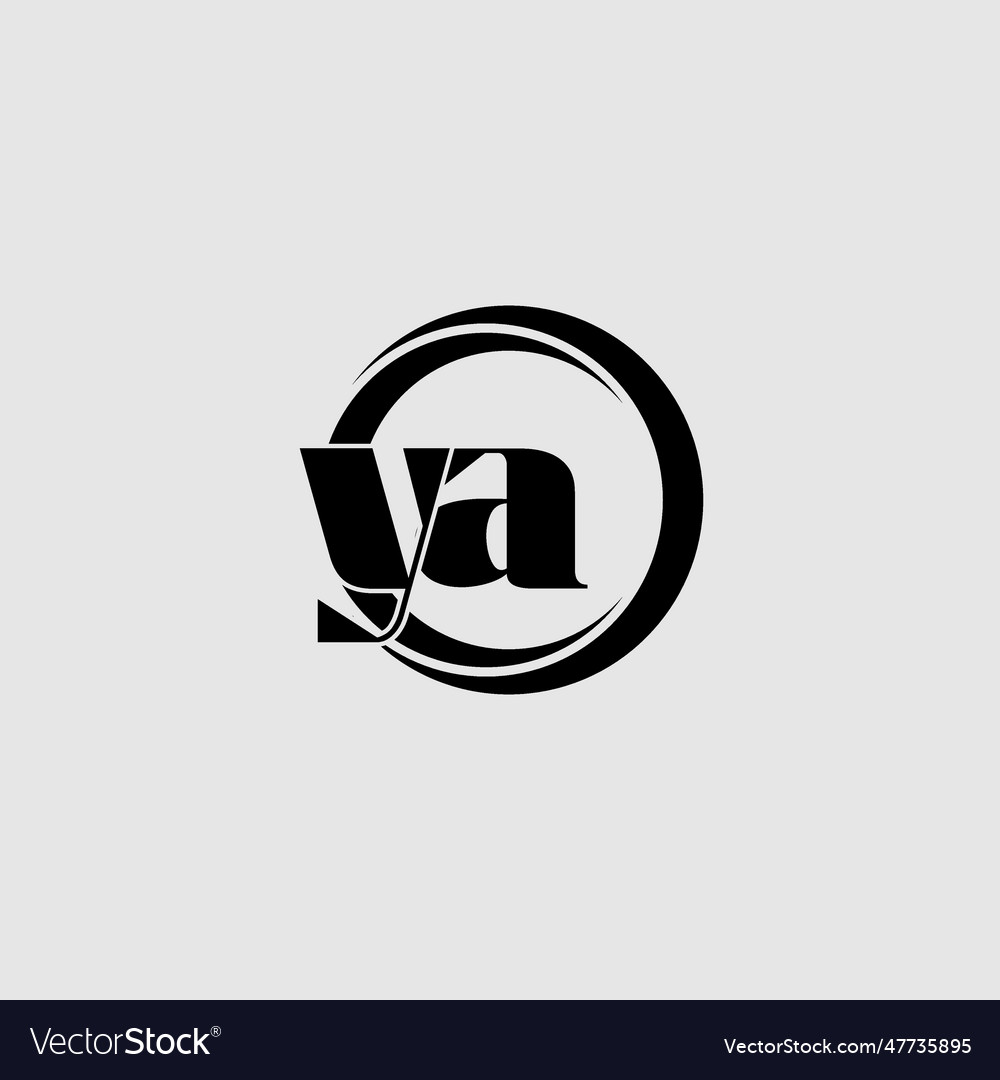Letters ya simple circle linked line logo vector image Letters ya simple circle linked line logo