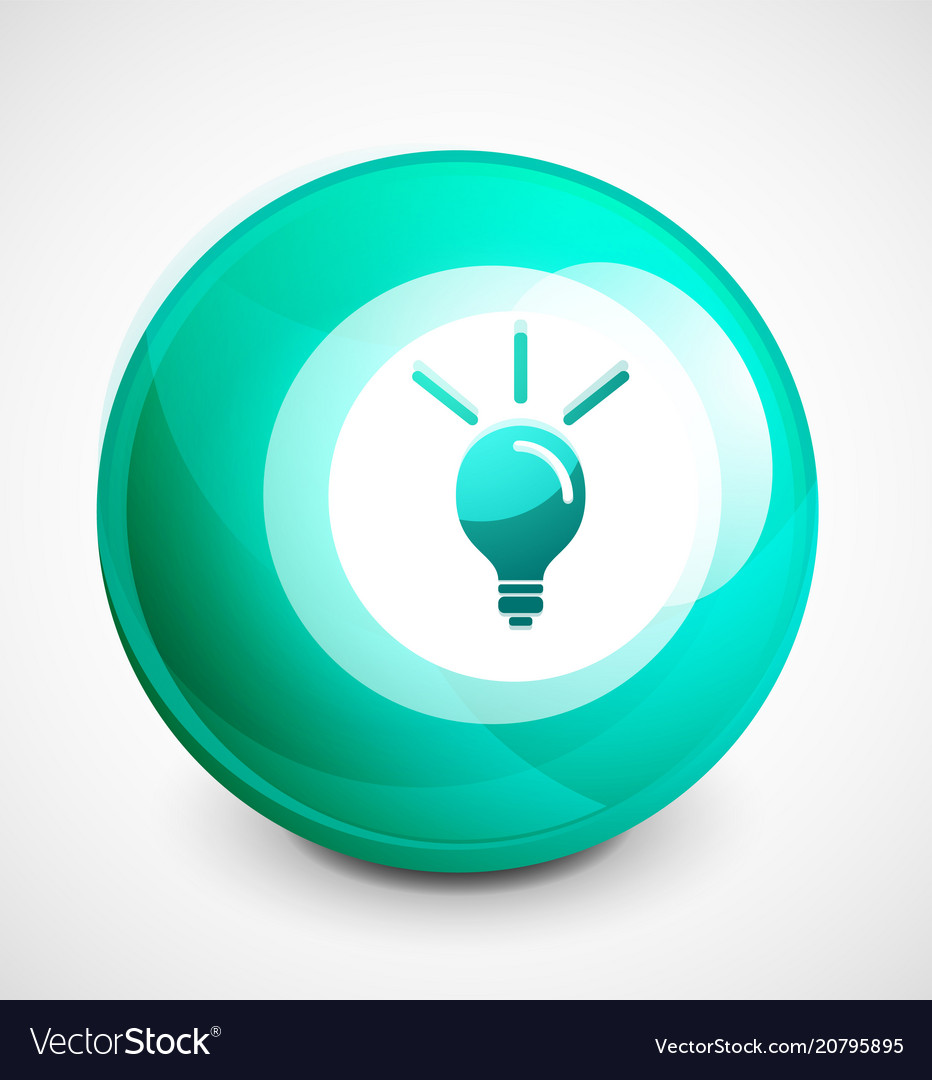 Light bulb new idea concept web button vector image Light bulb new idea concept web button
