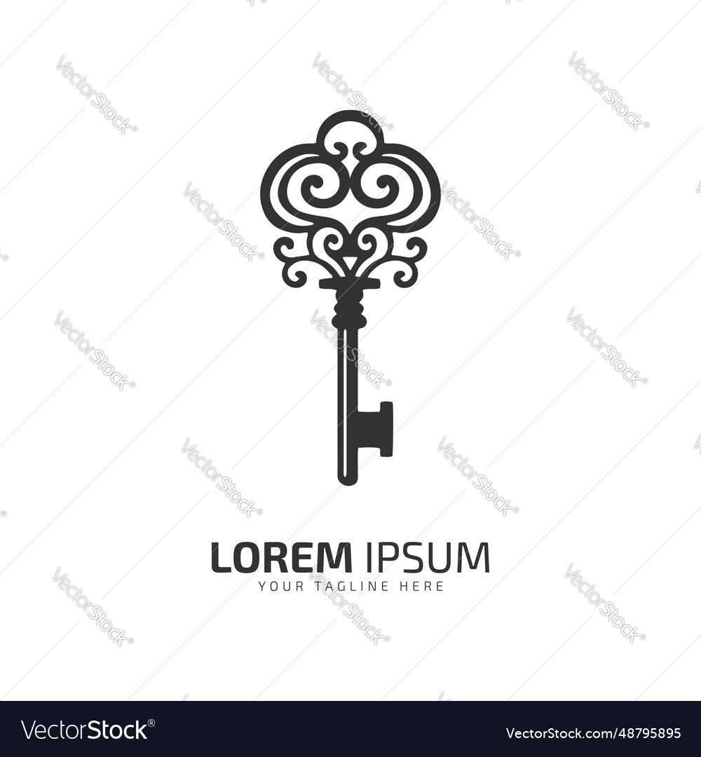 Minimal and abstract logo of key icon box