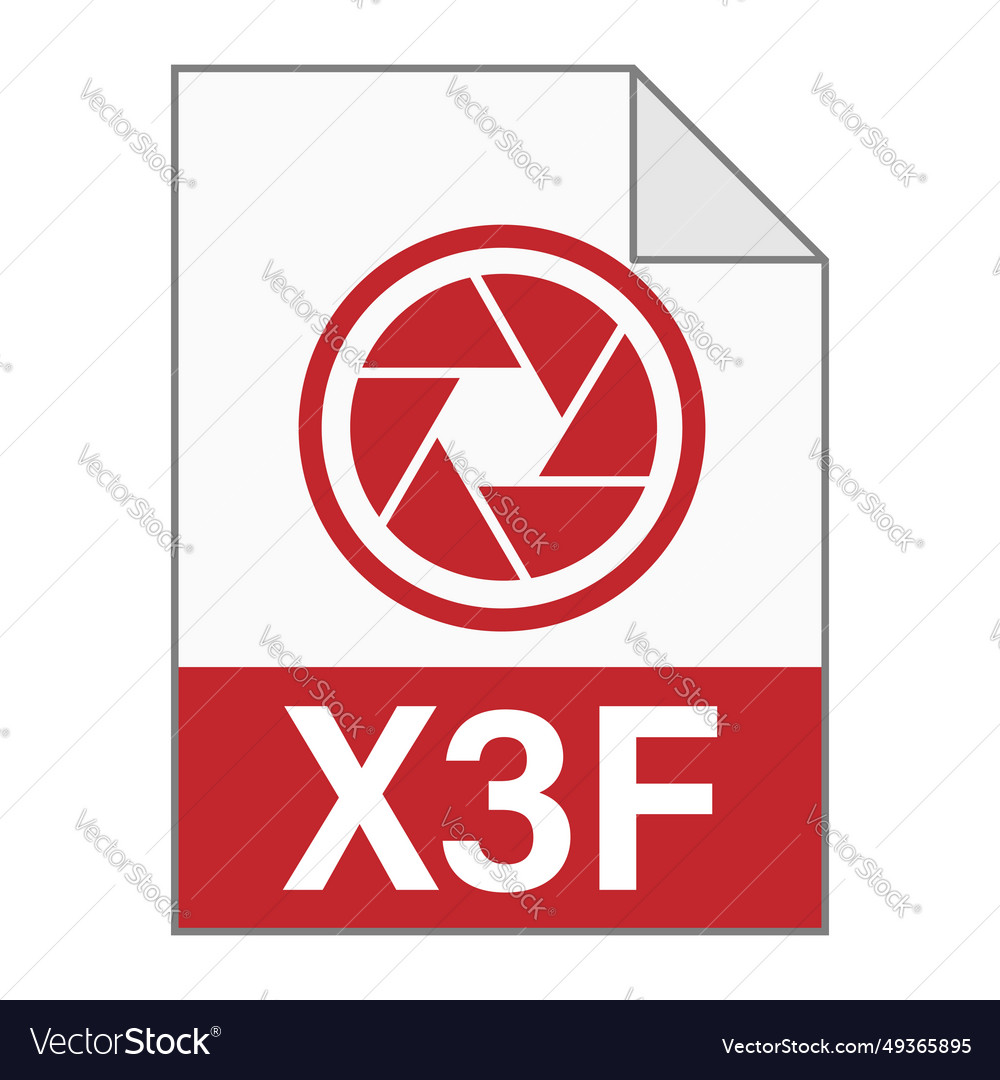 Modern flat design of x3f file icon for web vector image Modern flat design of x3f file icon for web