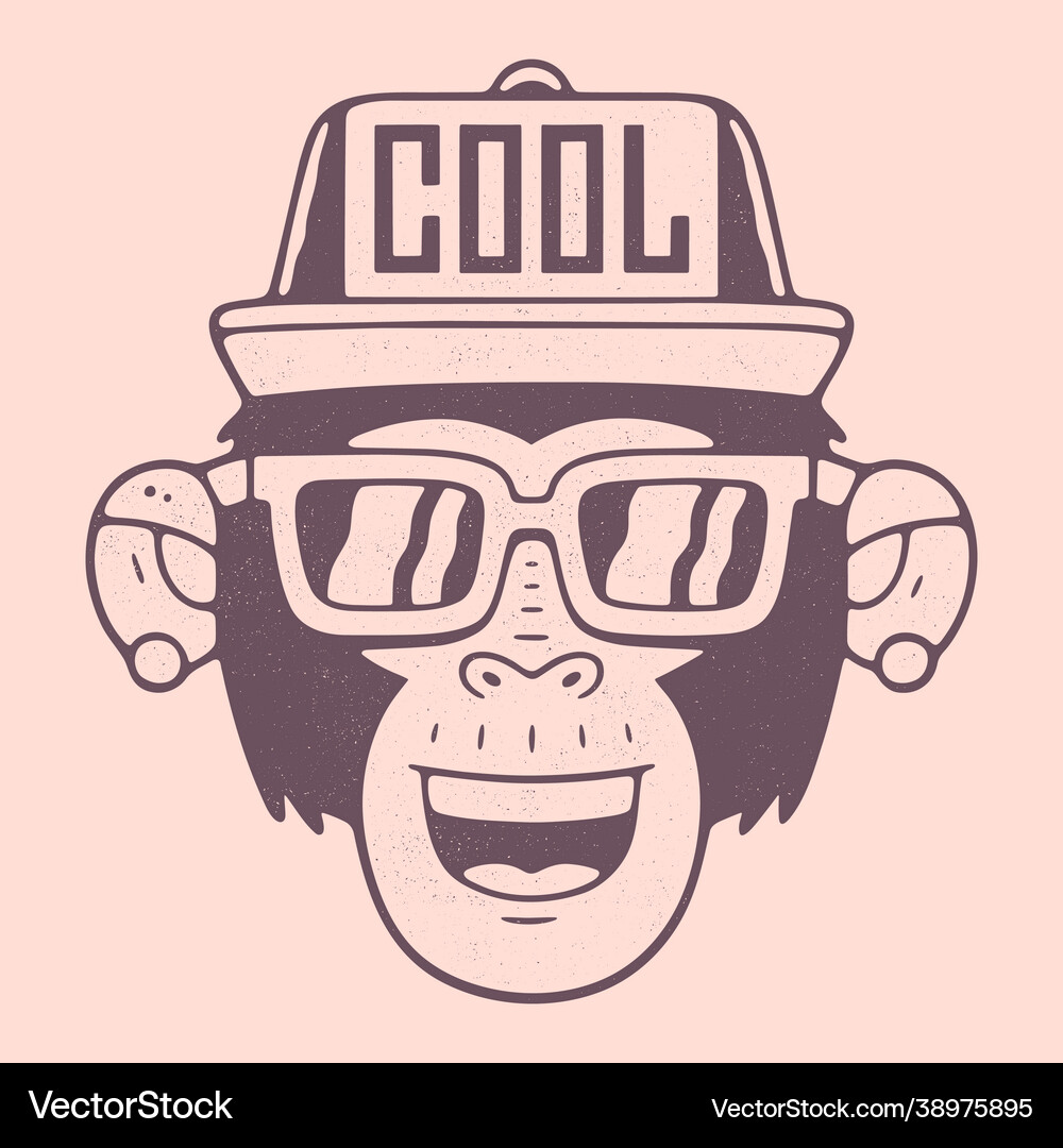 Monkey face flat Royalty Free Vector Image - VectorStock