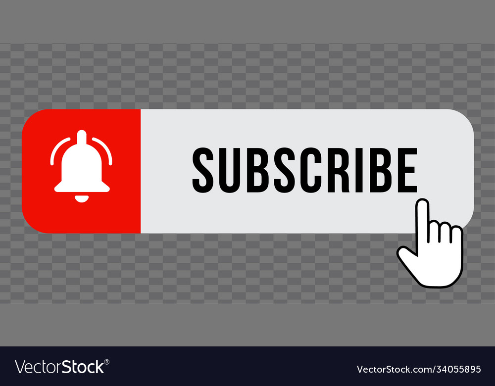 Subscribe - button red color with handon vector image Subscribe - button red color with handon
