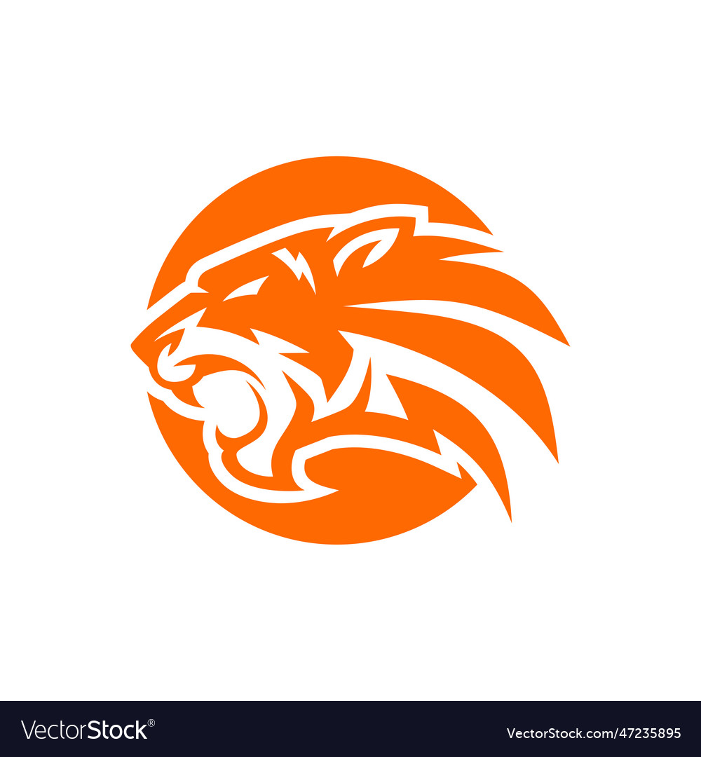 Tiger head silhouette icon logo design Royalty Free Vector