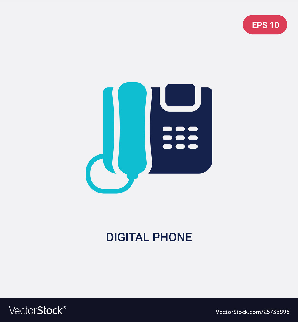 Two color digital phone icon from communications Vector Image