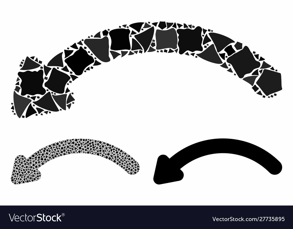 Undo composition icon ragged elements vector image Undo composition icon ragged elements