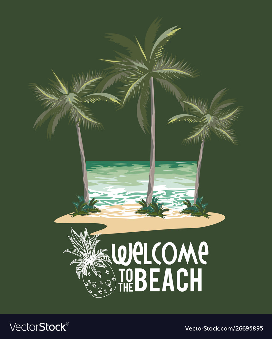 Welcome to beach summer card