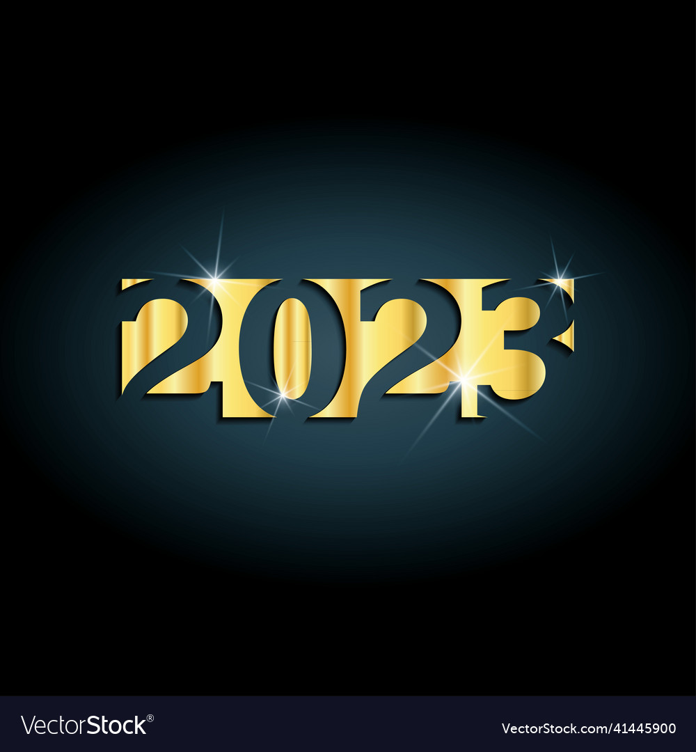 2023 happy new year golden text design luxury