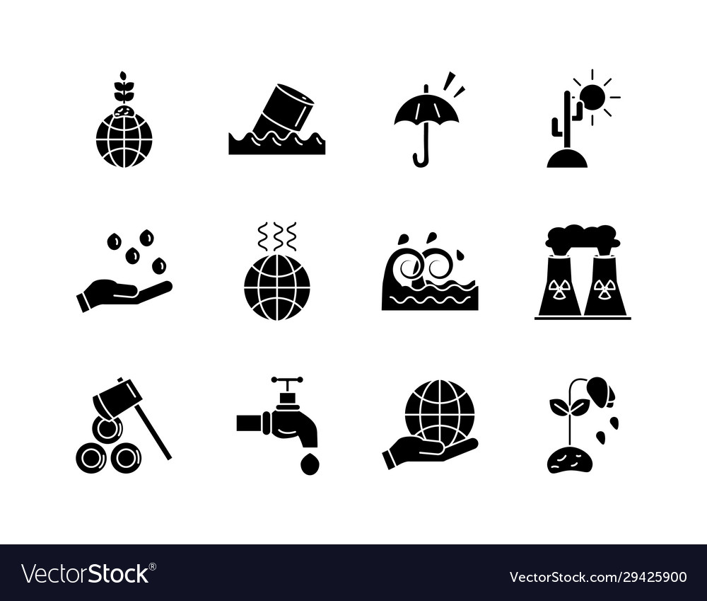 Bundle environment set flat style icons