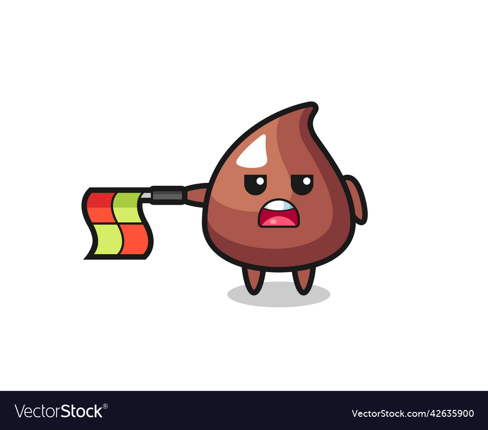 Choco chip character as line judge hold the flag