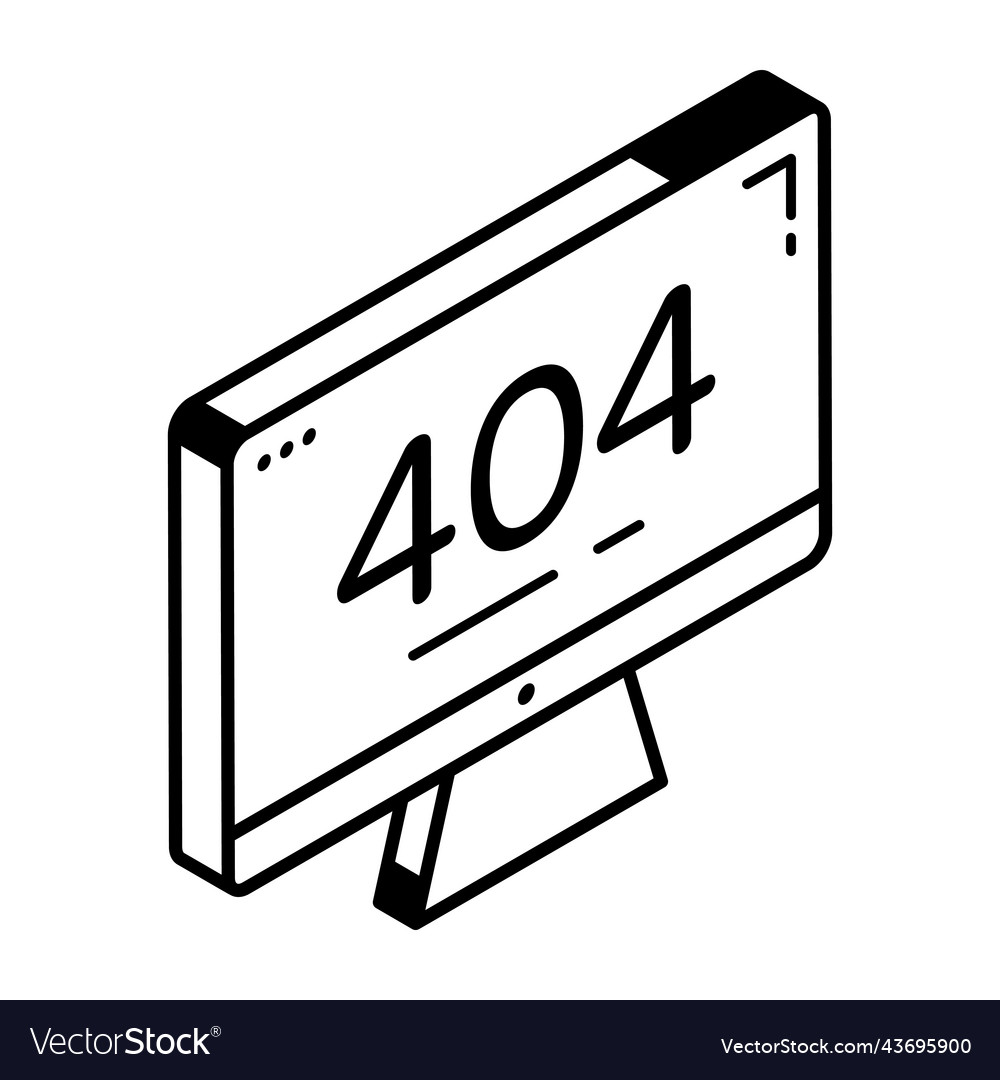 Cyber error 404 line isometric