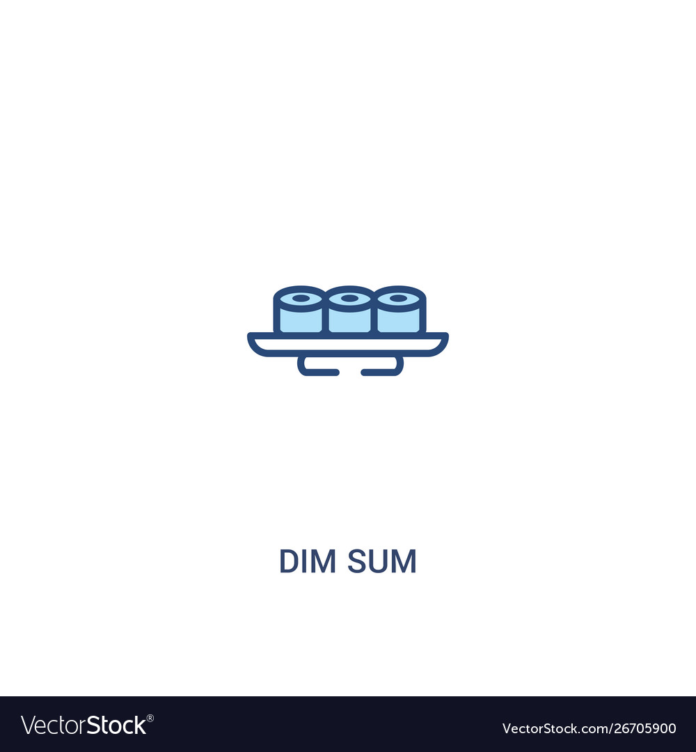 Dim sum concept 2 colored icon simple line vector image Dim sum concept 2 colored icon simple line