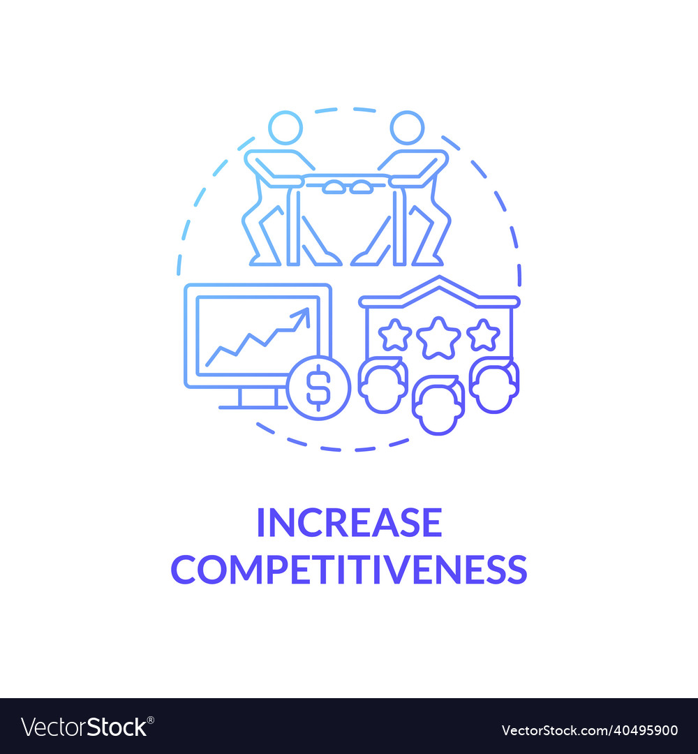 Increase competitiveness blue gradient concept Vector Image