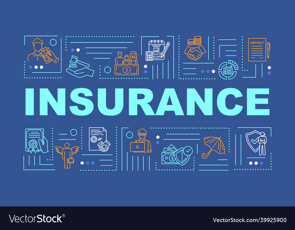 Insurance word concepts banner life coverage risk Vector Image