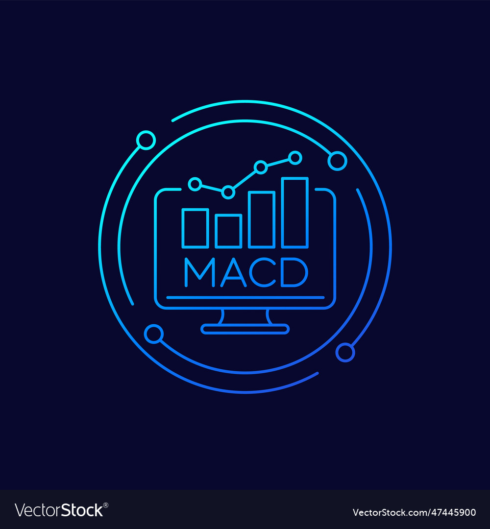 Macd trading indicator icon linear design