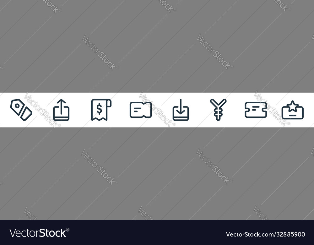 Marketplace line icons linear set quality vector image Marketplace line icons linear set quality