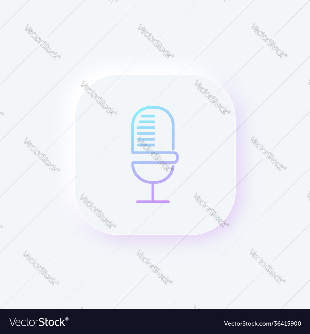Microphone button in neumorphism style for ui ux