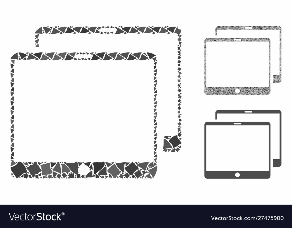 Mobile tabs mosaic icon abrupt items vector image Mobile tabs mosaic icon abrupt items