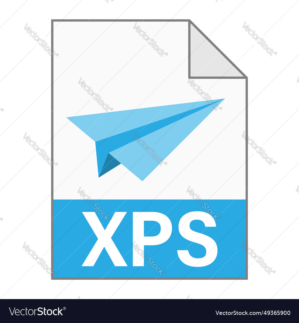 Modern flat design of xps file icon for web vector image Modern flat design of xps file icon for web