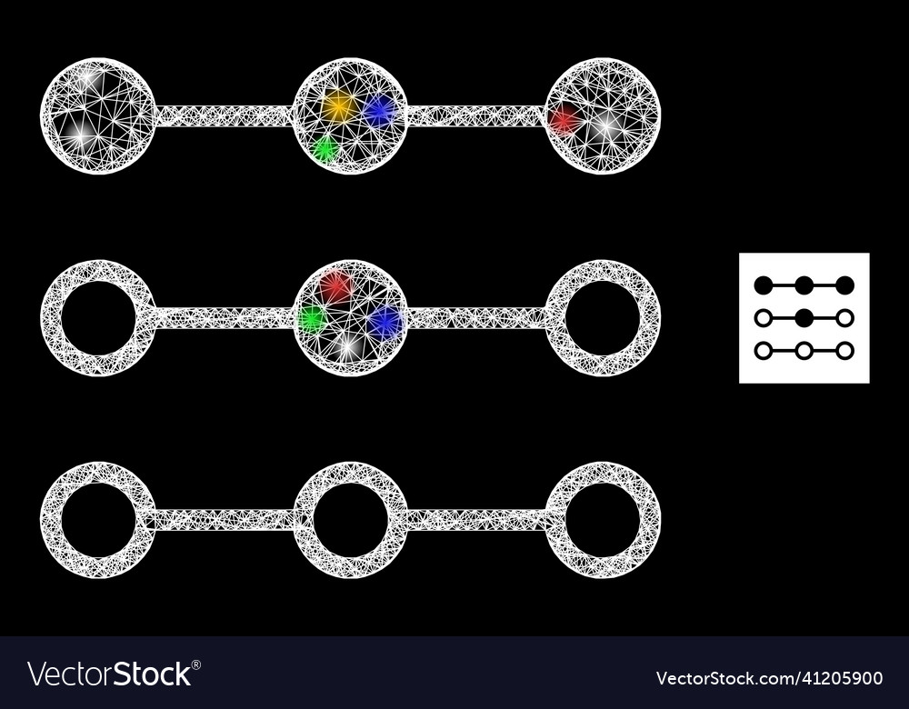 Network mesh link lines with nodes icon vector image Network mesh link lines with nodes icon