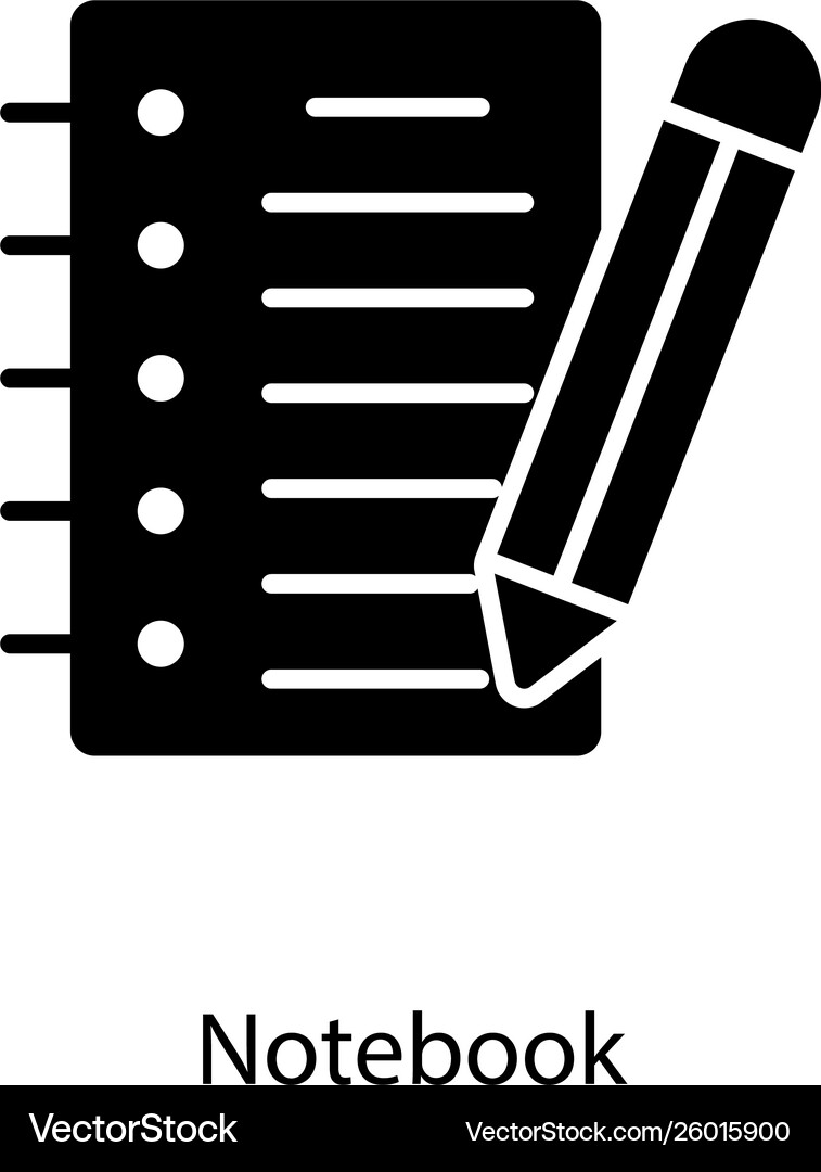 Notepad with pencil Royalty Free Vector Image - VectorStock