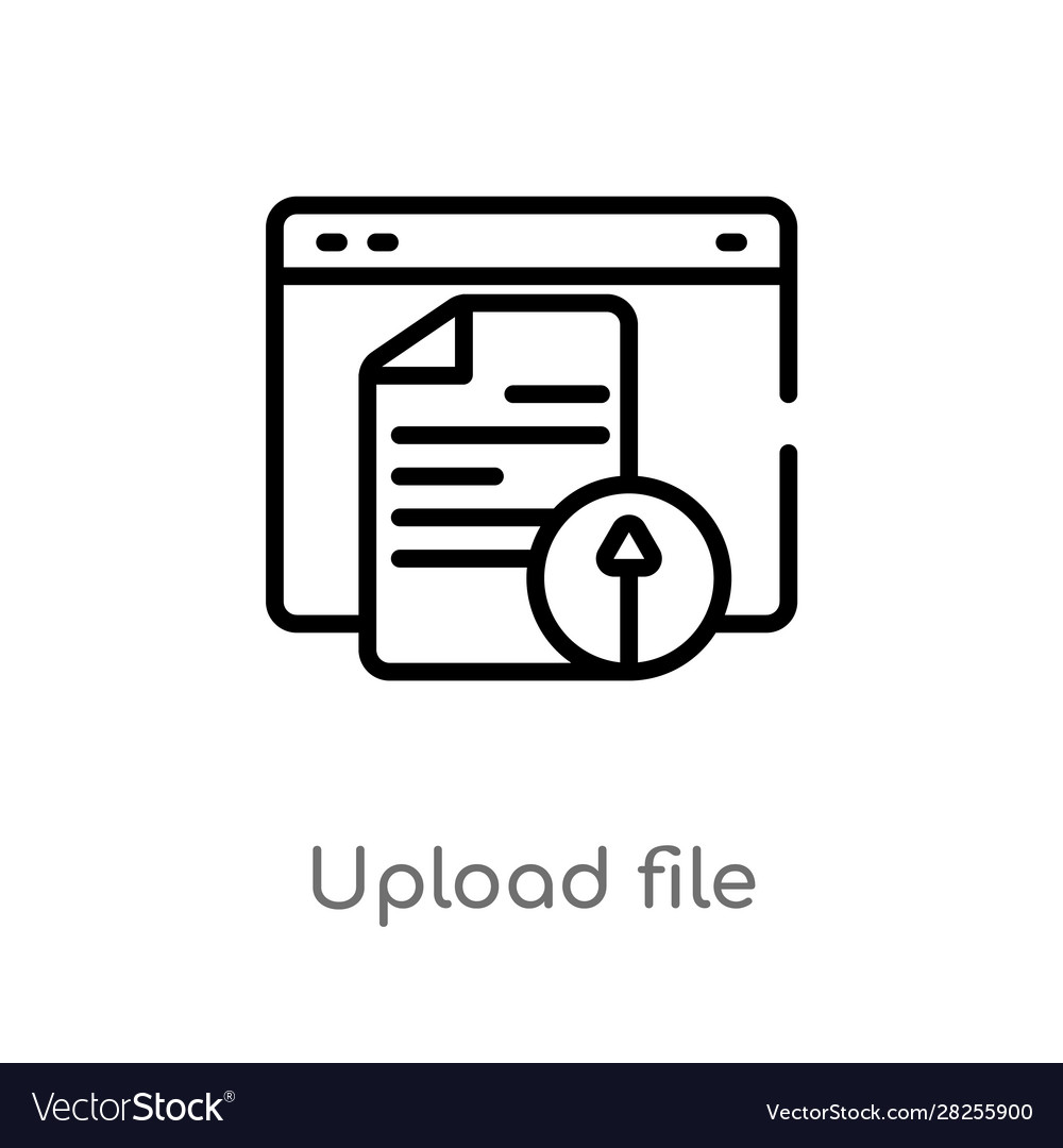 Outline upload file icon isolated black simple