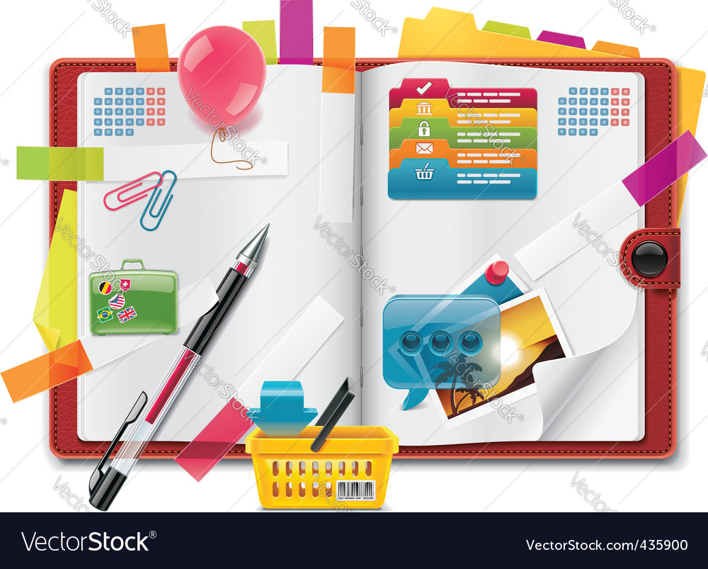 Personal organizer Royalty Free Vector Image VectorStock
