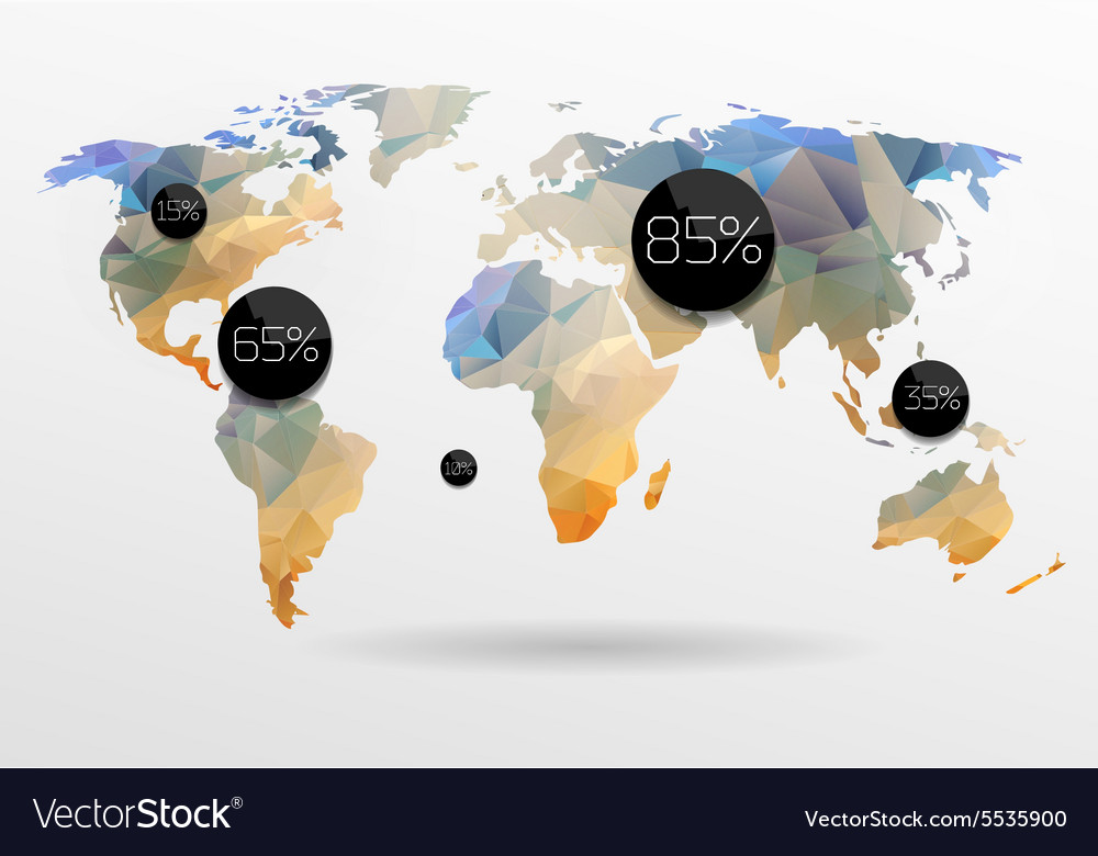 Polygonal World Map Background