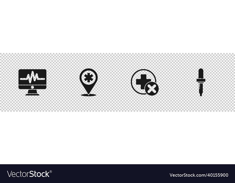 Set Monitor mit Kardiogramm Kartenzeiger Kreuz vector image Set Monitor mit Kardiogramm Kartenzeiger Kreuz