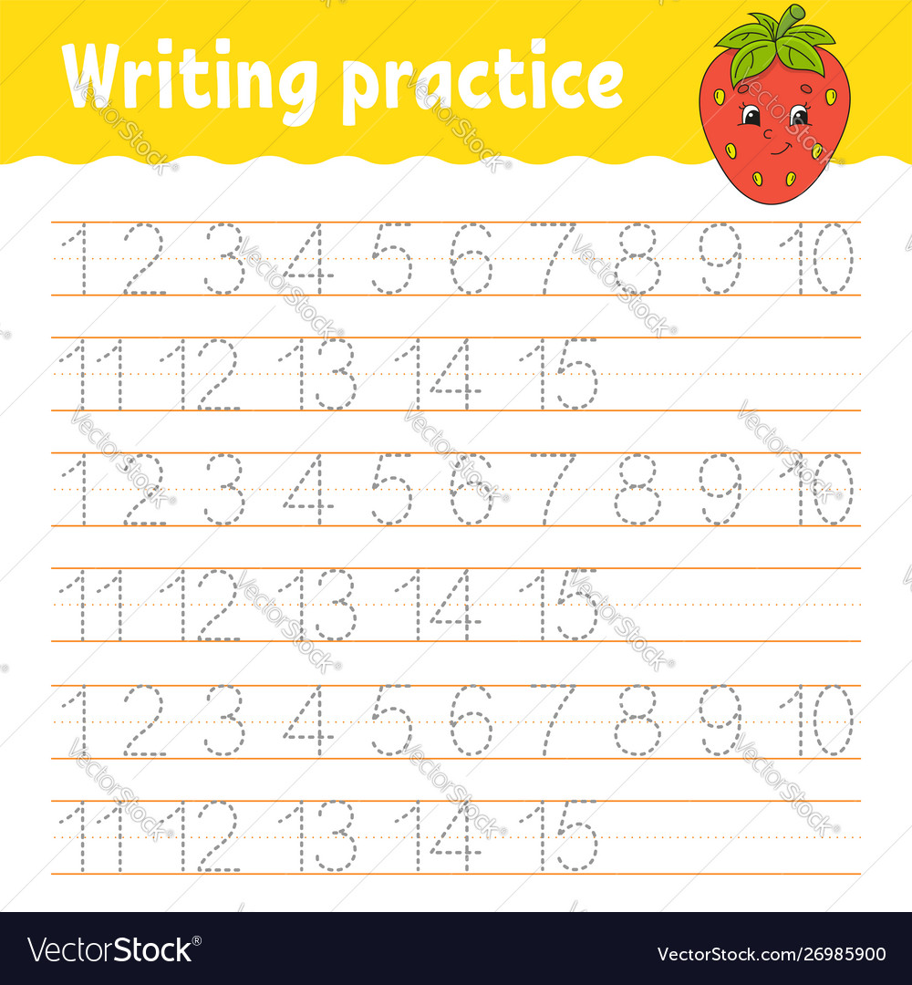 Trace and write handwriting practice learning vector image Trace and write handwriting practice learning