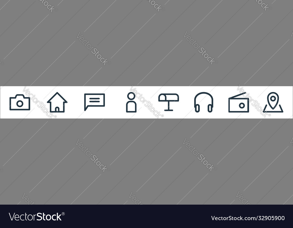 User interface line icons linear set quality vector image User interface line icons linear set quality
