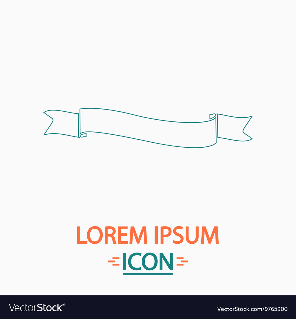 Wave ribbon computer symbol vector image Wave ribbon computer symbol