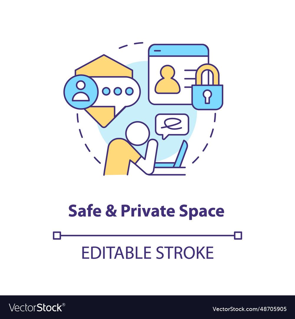 2d safe and private space linear icon concept Vector Image 2d safe and private space linear icon concept