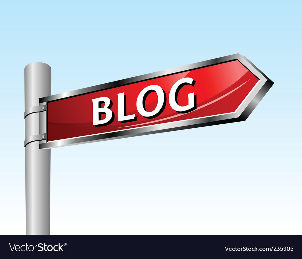 Arrow road sign blog Royalty Free Vector Image